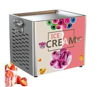 Electric Ice Cream Roll Maker, Commercial Rolled Frozen Yogurt Ice Cream Machine, Stainless Steel Stir-Fried 30x24cm Ice Pan, Yogurt Cream Machine for Bars, Cafes, Dessert Shops