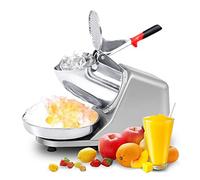 Electric Ice Crusher - 380W Dual Stainless Steel Blades, Snow Cone Maker for Home & Commercial Use