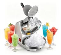 Electric Ice Crusher Household Ice Shaver for Home & Commercial Use Snow Cone Maker Dual Blades, 65 kg/h, 300W/2000RPM, Silver