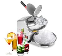 Electric Ice Crusher Household Ice Shaver for Home & Commercial Use Snow Cone Maker Dual Blades, 65 kg/h, 300W/2000RPM, Silver