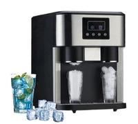 Electric Ice Crusher, Ice Maker Machine, 16 Ice Cubes in 9 Mins, 2 Sizes of Ice, 15 KG in 24 Hrs, Ice Cube Maker and Water Dispenser for Making Iced Tea and Coffee etc, Home, Kitchen, Offiee and Bar