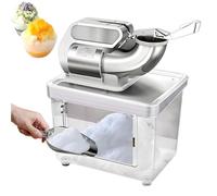 Electric Ice Crusher Machine, Automatic Ice Shaver Machine, with 30L Storage Bin and Stainless Steel Dual Blades, 300KG/H High Efficiency Shaved, for Sushi, Shaved Ice, Drinks & Restaurant Use