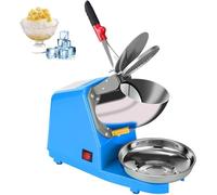 Electric Ice Crusher Shaver, Commercial Smoothie Machine, Stainless Steel Snow Cone Maker with Dual Blades for Ice Cream, Cold Drinks, Fruit Desserts and Cocktails