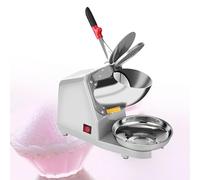 Electric Ice Crusher Shaver Stainless Steel Snow Cone Maker for Ice Cream, Cold Drinks, Fruit Desserts, and Cocktails with Dual Stainless Steel Blades