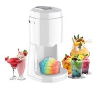 Electric Ice Crusher & Slush Machine, 135W Ice Shaver Machine, Foldable Snow Cone Shaved Ice Maker, for Home, Party, Kitchen White