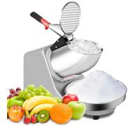 Electric Ice Crusher with Stainless Steel Bowl, 380W Snow Cone Maker Shaved Ice Machine 85kg per Hour, 2200 RPM, Dual Blades, for Making Blending Slushie, Coffee, Tea etc