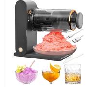 Electric Ice Crushers Slushie Maker Stainless Steel Blades and ice Moulds Crushed ice Maker Snow Cone Machine Black