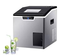 Electric Ice Maker Machine, 40kg/24H, Automatic Self-Cleaning, Ice Crushing Function for Home, Party, Bar, Office, Restaurant, Round Ice