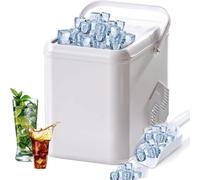 Electric Ice Maker Machine - Self-Cleaning Countertop Maker with Ice Scoop & Basket 9 Ice Cubes in 6 Mins Makes 12 KG of Ice in 24 Hours
