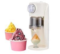 Electric Ice Shaver & Crusher, 45W Adjustable Snowflake Ice Maker, Compact Shaved Ice Machine for Home & Commercial Use, Stainless Steel Blade, 2 Reusable Molds
