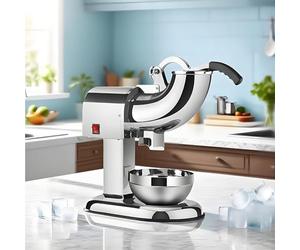 Electric Ice Shaver Stainless Steel Snow Cone Machine Double Blade Ice Crusher for Shaved Ice and Cold Drinks Bar Kitchen
