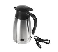 Electric In Car Kettle Stainless Steel 12V 24V Portable Heating Water Bottle 1000ML Large Capacity Travel Thermoses for Road Trips Camping Silver Black