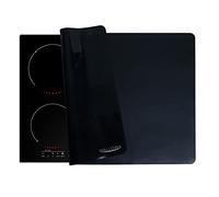 Electric/Induction Hob Cover by MALLOWA - Durable, Heat Resistant, Non-Slip Food Grade Silicone Mat to Protect Glass Ceramic Cooktops Up to 70 x 50 cm and Kitchen Benches. (Black)