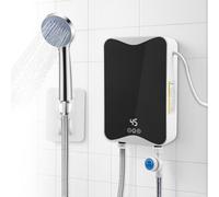 Electric Instant Water Heater, Shower Electric, 5.5KW Mini Electric Tankless Water Heater with LED Temperature Display for Kitchen, Bathroom and Sink Under/Overcounter Instantaneous with Showerhead