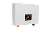 Electric Instant Water Heater, Tankless Mini Hot Water Heater for Sink Kitchen Home-Energy Efficient, Rapid, LCD Large Display, Remote Controlled, 3KW (White)