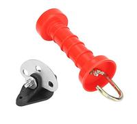 Electric Insulated Spring Gate Handle Set Durable for Farm Fence Transition Points 10pcs HDPE Stainless Steel Red 7.5 X 2.4in 10 Pcs Insulators