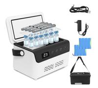 Electric Insulin Cooler Travel Case Box, Medication Cooler for Travel, Mini Insulin Fridge, Portable Insulin Refrigerator Diabetic Cooler Box for 5-6 Pens, 0-18℃ Temperature Control,Power Supply