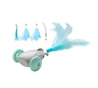 Electric Interactive Cat Toy - Squeaky Toys for Kitten with Feathers and Bells, Mice Moving Cat Toys with Lights for Cats Indoor Outdoor Exercise | 7.87x2.64x1.18 inches