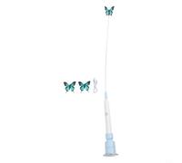 Electric Interactive Cat Toy with Butterfly Pattern, Automatic Teaser for Solo Play, Robust ABS Material for Cats and Small Dogs, Blue