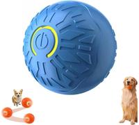 Electric Interactive Dog Toy Ball, Automatic Rolling Self Moving Bouncing Ball with LED Light for Dogs & Cats, Rechargeable Washable Funny Pet Toys Indoor Outdoor Use Blue Fragment design