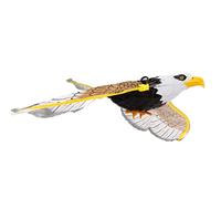 Electric Interactive Eagle Cat Toy Lifelike Sound Glowing Eyes Automatic Bird Kitten Toy for Indoor Play, Plastic Canvas Hook Accessory
