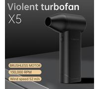 Electric Jet Blower 130000 RPM, 52 for M/s Airflow, Brushless Motor, 3000mAh Battery, Type-C Charging, for Cleaning Cars Keyboards Cameras Sofas Pets, Black