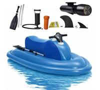 Electric Jet Boat Underwater Scooter, Inflatable Jet Ski with High Power Motor, 3-11km/h Speed, 150kg Capacity, Foldable Design for Diving and Water Sports