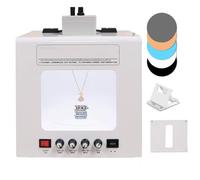 Electric Jewelry Photo Light Box Kit, Mini Photo Studio Box, with 4 Dimmable Fill Light, Built-in 360° Turntable, Speed and Brightness Adjustable, Switchable Black or White Background(TB20)