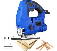 Electric Jigsaw, 2000W Compact Corded Cutting Saw, 6 Variable Speeds with Blades, ±45°Bevel Cutting, Jig Saw Power Tool for Wood Metal Plastic Cutting Woodworking