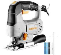 Electric Jigsaw Tool: DEKOPRO 550W Power Jig Saws Jigsaws Wood Cutter Machine, 6 Variable Speed 800-3000 SPM with LED, ±45°Bevel Cutting Cut Blades, with 8 PCS Sawblades for Wood, Metal, Plastic