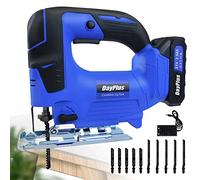 Electric Jigsaws Tool Cordless Mini Jigsaw with Battery and Charger for Wood, Soft Metal, Tile and Plastic Cuts, Angle Cut ± 45 °, 4 Orbital Sets, Tool-Less Blade Change, 10pcs Saw Blades