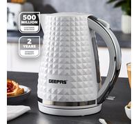Electric Jug Kettle 1.7L Cordless Textured Design Auto Shut Off 2200W White