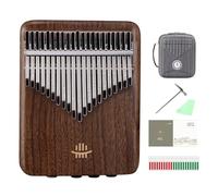 Electric Kalimba Built In Pickup, 17/21 Key Professional EQ Thumb Piano, Full Veneer Walnut Wood Keyboard Instrument, Mobile Phone Recording, Link Speaker(21Key)