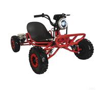 Electric Kart 48V for Adults and Children - Motor 2000W (12-37 mph), 6 Inch Off-Road Tires, 10.4Ah Battery (12+ Miles), Capacity 200 kg, 3 Speed Modes, LED Lights (Red)