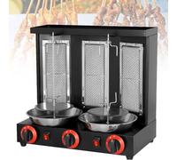 Electric Kebab Grill Machine, Commercial Meat Rotisserie with Automatic Rotating Skewers for Indoor Cooking, Countertop Design and Double Knob Control