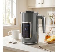 Homcom 1.7L Fast Boil 3000W Electric Kettle With Led Display, Grey Grey