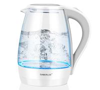 Electric Kettle, 1.7L, Fast Quiet Boil Glass Kettle with Blue LED, Auto Shut-Off and Stainless Steel Inner Pot, BPA-Free, White, 2200W