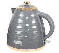 Electric Kettle 1.7L Grey Stainless Steel 3000W Fast Boil Cordless Swivel Filter