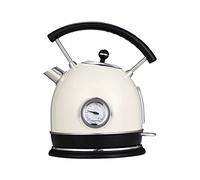 Electric Kettle, 1.8L Multifunctional Kettle Intelligent Temperature Control Kettle Electric Tea Pot Temperature Display Bass Stainless Steel (White 1.8L)