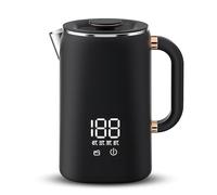 Electric Kettle, 1500W Stainless Steel, Digital Display, 1.7L Capacity, 5 Temperature Levels, Double Layer Design for Home and Office Use