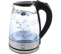 Electric Kettle 2L Glass Kettles with Auto Shut-Off Boil-Dry Protection Blue LED Black 1800W ZY-304