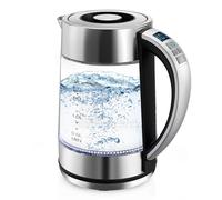 Electric Kettle 3000W Fast Heating - KEINVE 1.7L Glass Tea Kettle with Temperature Control, Keep Warm Function (120min), Blue LED Light, Auto Shut Off, Boil-Dry Protection