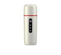 Electric Kettle 500ml with LCD for Travel Mug Designed for 12V/24V Car Use (White)