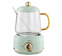 Electric Kettle, 600ML HMultifunctional Glass Kettle Electric Tea Pot Hot Water Dispensers Flower Teapot Automatic Electric Stew Bird's Nest Pot Stainless Steel(Green)