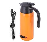 Electric Kettle, 800ml 12V 24V Large Capacity Portable Electric Kettle Water Heating Mug for Truck Car Use (Orange)