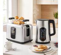 HOMCOM 1.5L 3000W Kettle and Toaster Set with Strix Thermostat, Silver