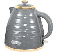 HOMCOM Electric Kettle, Fast Boil, 1.7L, 3kW, Swivel, Grey Ripple