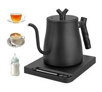 Electric Kettle, Smart Gooseneck 304 Stainless Steel, 40-100°C Adjustable Temperature, 1000W Fast Heating, Memory Function, Overheat Protection & Auto Shutoff for Coffee & Tea Brewing