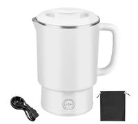 Electric Kettle With 2 Speeds 0.8L Portable Mini Travel Kettle for Holiday - Multifunctional Small Hot Water Coffee Kettle for Outdoor Hiking Camping - White