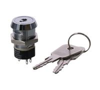Electric Key lock Push Button Switch 19mm Universal 2NO 2NC Push Button Switch Durable 2 Positions DIY